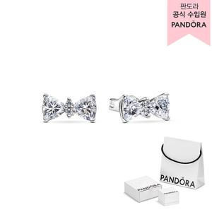 [판도라(주얼리)][백화점 보증서 제공] 스파클링 보우 스터드 이어링 293506C01
