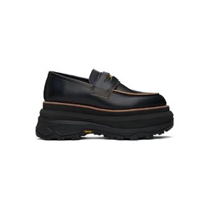 25 FW 사카이 남성 블랙 가죽 로퍼 251445M231000