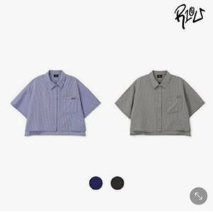 [레노마키즈]초등  크롭 체크 반팔 셔츠 U2421B353 160_KG