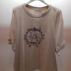 Latium HC06 품넉넉한 5부반팔 뒤셔링서츠배색 라운드 반팔 티블라우스 T2523ts14B