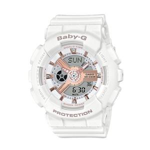 [베이비지]깔끔화이트 미니페이스 여성 유아동 콤비네이션 방수시계 BA-110RG-7ADR