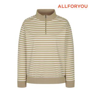[올포유] 여성 스트라이프 반집업 티셔츠 ALTHM7331-509