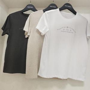 뱅뱅 HC15 뱅뱅 여름 여성  레터링 그래픽 라운드 반팔 티셔츠 NTL525