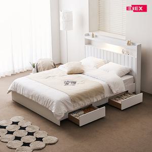 로제 LED 일반 2단서랍 벙커수납 침대Q-매트리스 미포함