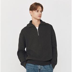 [지오다노] 남자 반집업 스티치 목넥 긴팔 니트 055913