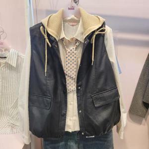 수스 HC07 니트후드레더베스트 S253BVO951