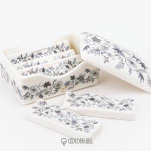 [골든벨]버터플라이 그레이 수저받침함 세트