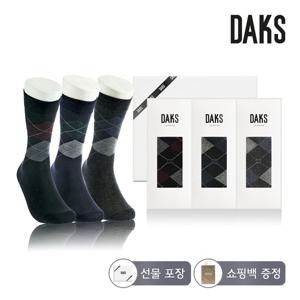 닥스양말 신사 장목 원색다이아 3족세트 24341