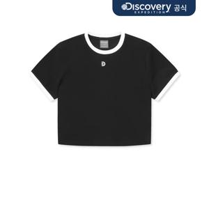 [디스커버리] 우먼스 크롭 링거 반팔티셔츠 (BLACK) DWRS97043-BKS