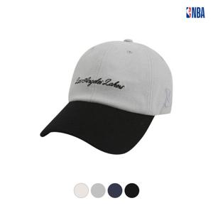 [엔비에이]공용 LA 레이커스 팀 레터 자수 옥스포드 레터링 소프트 볼캡 모자 N245AP266P