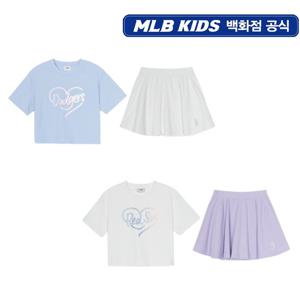 MLB키즈 여아 하트 스포티브 반팔세트 (7FS1H0153ALL)