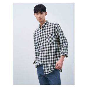 [빈폴멘]크로셰 깅엄체크 셔츠  네이비 (BC4264C91R)