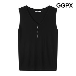 [지지피엑스]스터드 V넥 골지 민소매 니트 (GP4KP052F)
