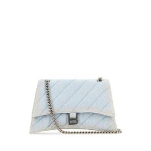 BALENCIAGA 라이트 블루 데님 Crush M 숄더백 7163932AAEJ 4651