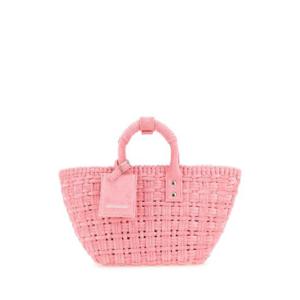 BALENCIAGA 핑크 테리 패브릭 비스트로 XS 핸드백 6713422AAF0 5890