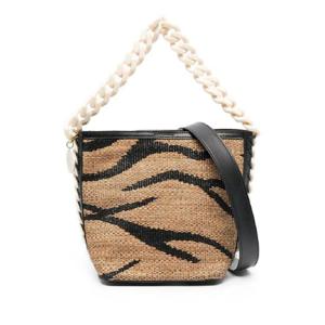 Stella McCartney 타이거 자카드 라피아 버킷 백 47B0033WP0142