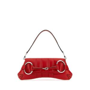 GUCCI Red leather medium Gucci Horsebit Chain clutch 764255AACU1 6404