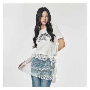 [유씨엘에이]여성 크레스트 치비 베어 레귤러핏 티셔츠_UB6ST60