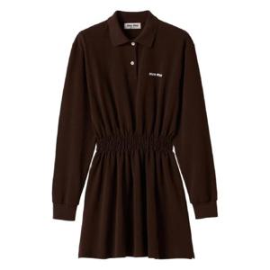 미우미우 로고 자수 피케 드레스 MF5984SOOO14RW