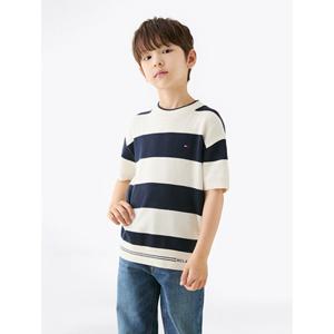 타미힐피거 키즈 T42F6WWO300BT1 럭비 스트라이프 니트