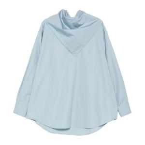 아미 라이트 블루 라지 칼라 롱 슬리브 코튼 셔츠 UTP801D CO00