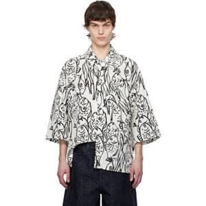 자크뮈스 화이트  블랙 라 크루아제르 더 알로에 셔츠 25E255SH123-1752 251553M192021