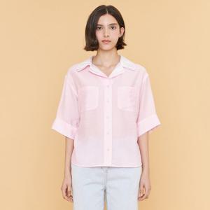 [케네스레이디] 배색 오픈카라 셔츠 EWSTOF0200