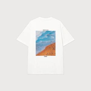 M 커버낫반팔티 CQK CO2502STY3-WH 샌드 앤 웨이브 티셔츠 White