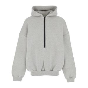 피어오브갓 그레이 코튼 블렌드 반집업 후드티 FG25FW12123FLC