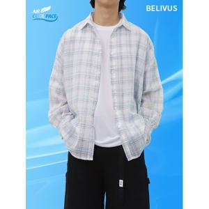 [빌리버스] 남성 오버핏 린넨 셔츠 체크 여름 남방 BDV001