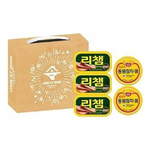 동원 행복 2호 선물세트 _동원 쿡 참치 85g*2 / 리챔 오리지널 120g*3