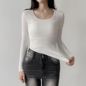 [라이니]기본 골지 스퀘어 긴팔티셔츠 to-2595c