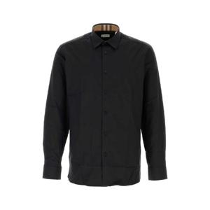 BURBERRY Black stretch poplin shirt 8071799 A1189