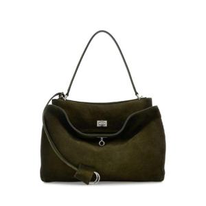 BALENCIAGA Olive green suede medium Rodeo handbag 7897722AB4G 3503
