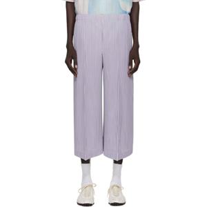 25 FW Homme Plisse Issey Miyake 남성 퍼플 먼슬리 컬러 준 슬랙스 252729M191011