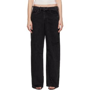 25 FW 수비 여성 블랙 슈퍼 플립 데님 진 252088F069006