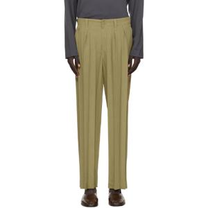 25 FW Homme Plisse Issey Miyake 남성 카키 앙상블 슬랙스 252729M191006