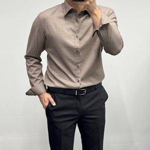 [바쏘옴므]남성 FW 스판 체크남방 드레스 정장 셔츠 ABRWSY3TD21