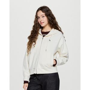 헤지스 여성 25FW 단4일브랜드데이코튼 블렌드 더블페이스 후드 집업 아이보리 HSTS5D990IV