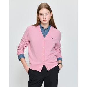 헤지스 여성 25FW 단4일브랜드데이캐시미어 블렌디드 V넥 가디건 핑크 HSSW5D901P2