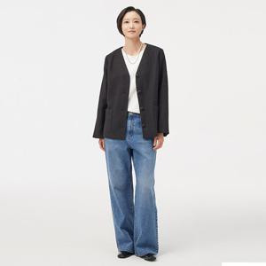 [빌드]BPFJ104 트위드 카라리스 재킷/빅사이즈/미시/여성/가을