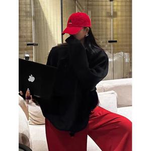 [샵앤]여성 라운드 빅사이즈 데일리 무지 맨투맨 티셔츠 21DS-WSH-4902-블랙