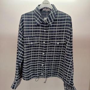 Latium HC06 크롭 가을 느낌 구김없는 체크 남방형 팔뚝품편한 셔츠블라우스 T2533bl24N