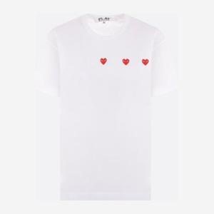 꼼데가르송 하트 로고 크루넥 반팔 티셔츠 AXT337051 3WHITE