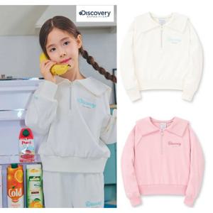 디스커버리키즈 [택가 89,000원] 여아 세미크롭 트레이닝 반집업 맨투맨 DKTR16044