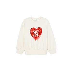 M MLB키즈긴팔티 NQK 7FMTH0344-50CRS 하트 여아 크레용 맨투맨 뉴욕양키스