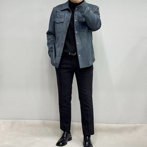 [바쏘옴므]비건레더 남성 스웨이드 라이더가죽자켓WSY5-GU36-AGN