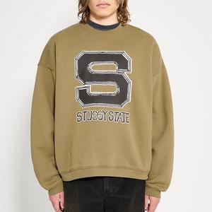 25 FW 스투시 State 스테이트 크루넥 올리브그린 스웨트셔츠 118596 0403