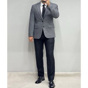 [바쏘옴므]남성FW 울스판 그레이패턴 모직콤비자켓WSZ3-JS15-ACH