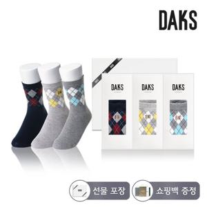 닥스양말 숙녀 면중목 반복아가일 3족세트 DK24405
